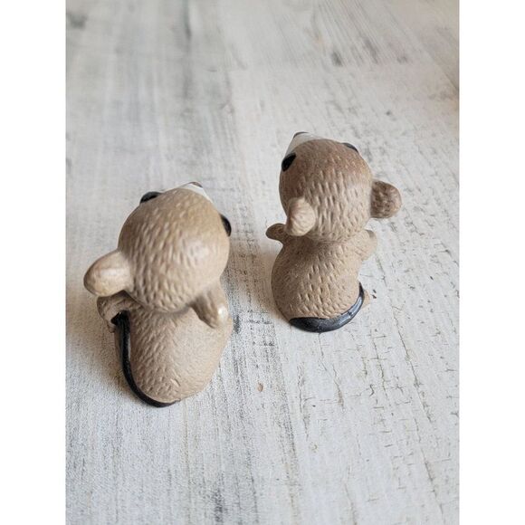 Mini ceramic Mouse set cute brown chipmunk pet Xmas - Picture 3 of 6